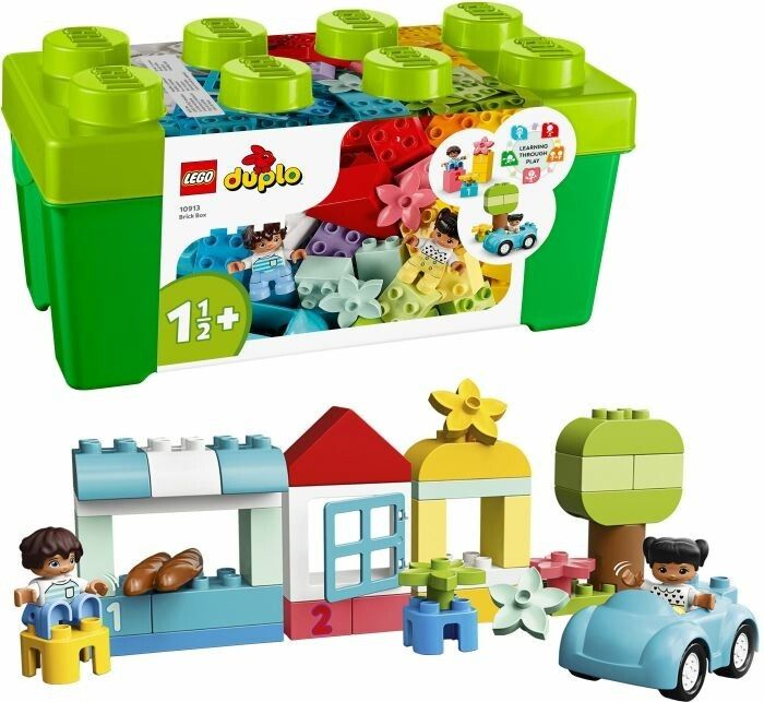 LEGO Duplo Brick Box con mattoncini, personaggi ed edifici. Età consigliata 1 1/2+.