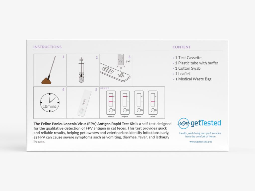 Confezione con illustrazione delle fasi del test. Contiene cassetta di test, provetta, tampone, foglietto illustrativo e sacco per rifiuti medici.