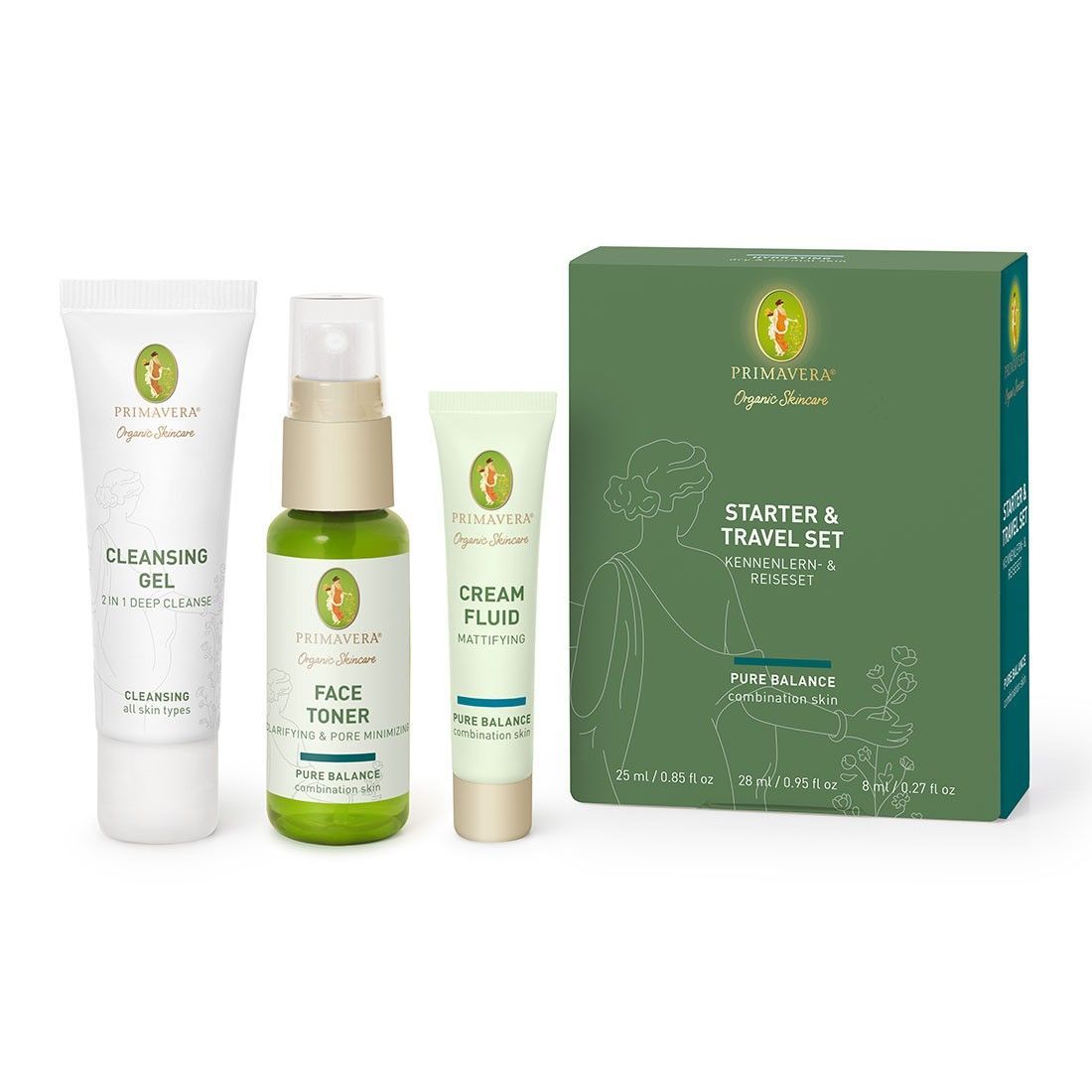 Primavera Organic Skincare Starter &amp; Traveller Set Equilibrio puro