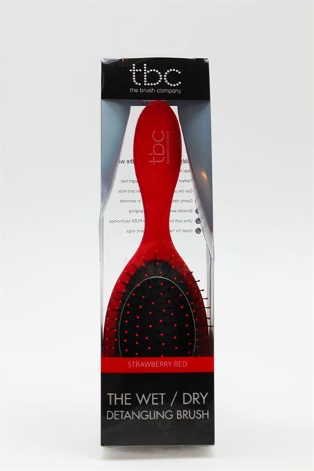 Spazzola per capelli TBC Wet & Dry rossa in Strawberry Red, confezionata.