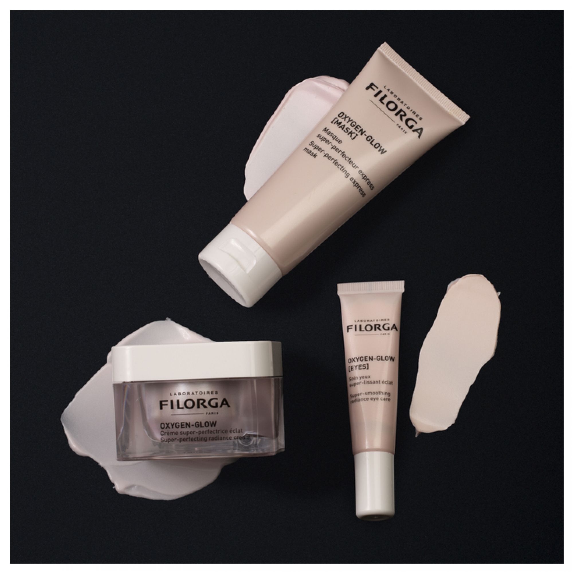 Filorga Oxygen-Glow Super-Perfecting Radiance Cream in un vasetto trasparente.