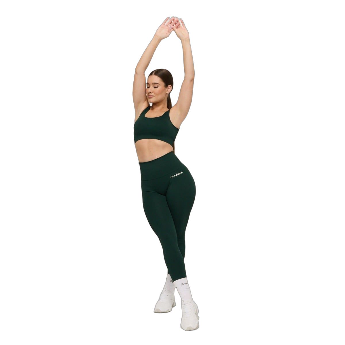 GymBeam Bralette donna senza cuciture in nylon ed elastan con spalline larghe Forest