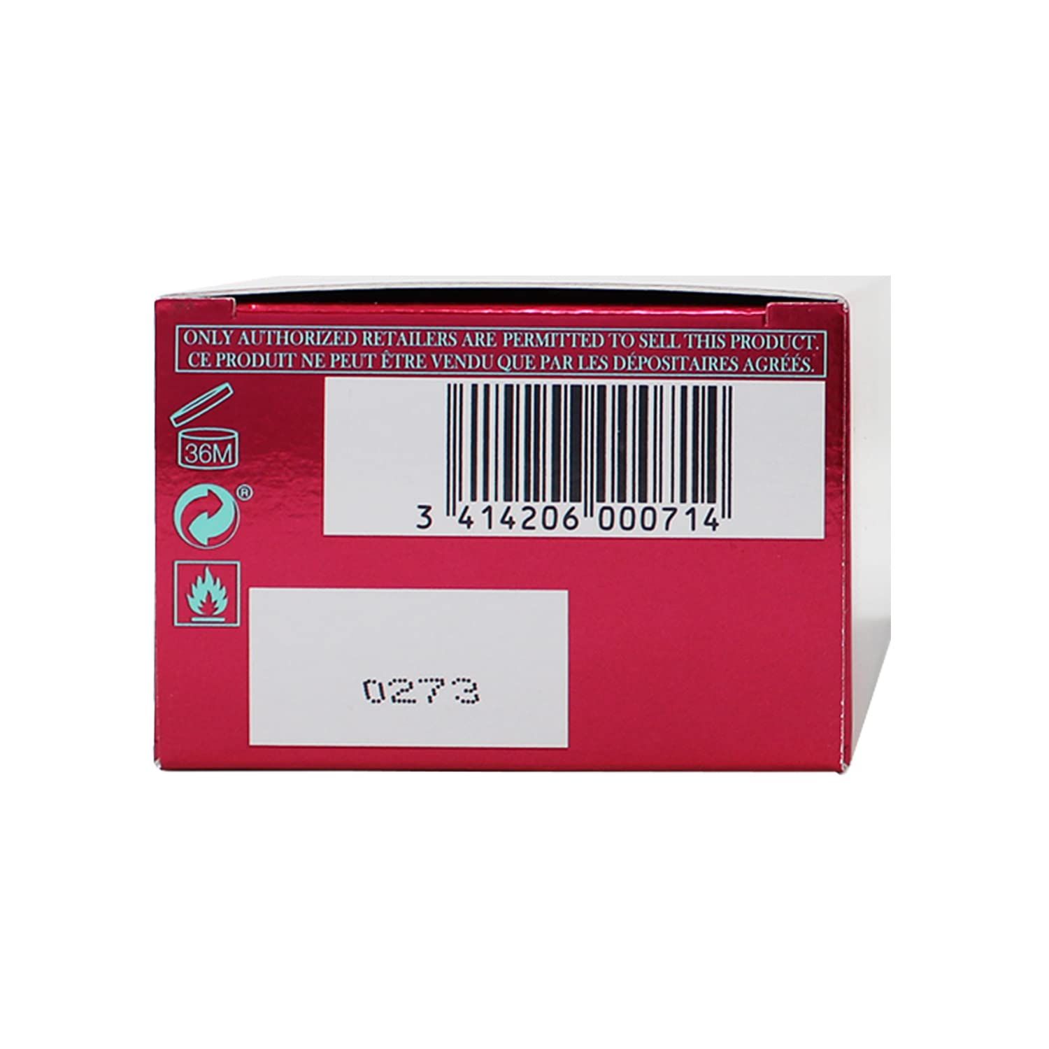 Fondo della confezione spray deodorante Joop! Homme. Codice a barre, avvertenze e data di produzione.