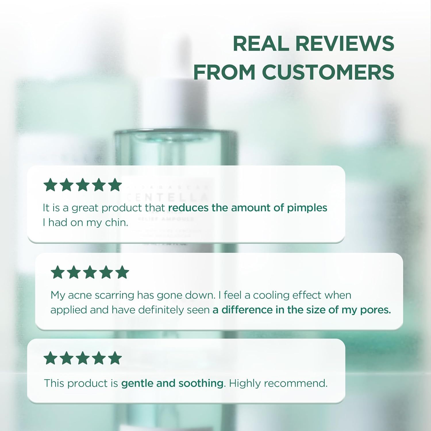 Recensioni dei clienti. Testo su rettangoli bianchi. Valutazioni a stelle. Sfondo del prodotto.