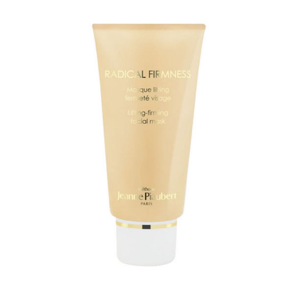 Tubo dorato chiaro con scritta "Méthode Jeanne Piaubert Radical Firmness". Maschera viso lifting rassodante.