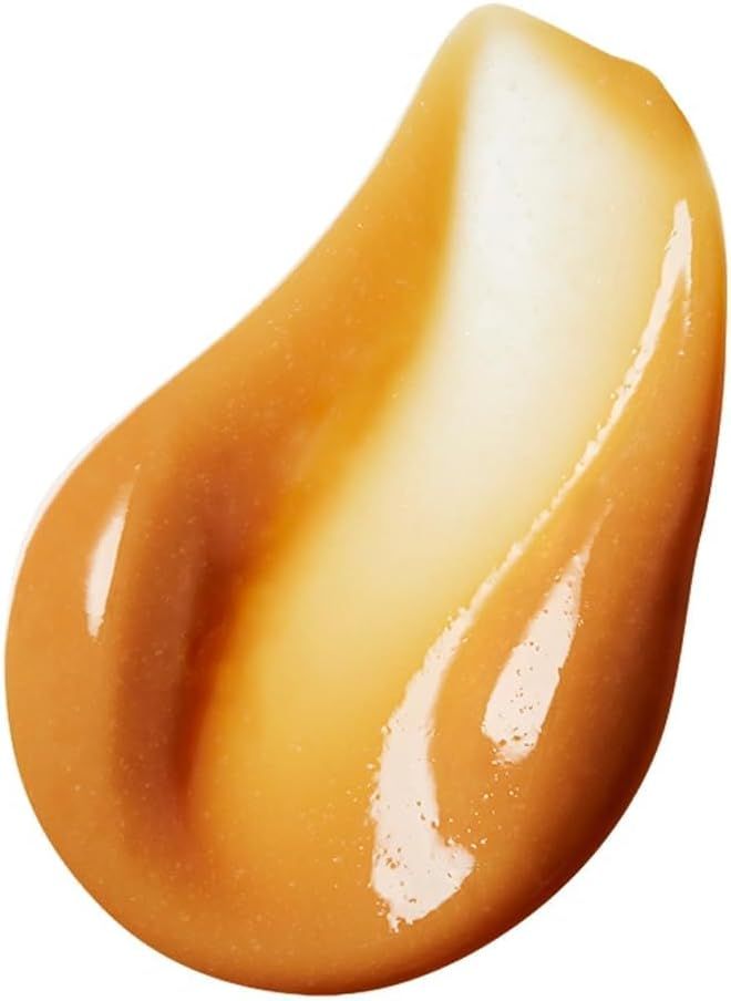 Sostanza gelatinosa, marrone chiaro, su sfondo bianco. Forma a goccia.