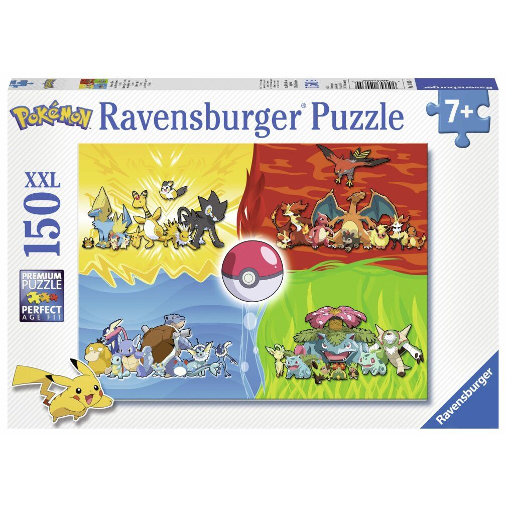 Puzzle Ravensburger Pokémon, 150 pezzi, 7+. Confezione con motivi Pokémon e Pikachu. Puzzle Premium.