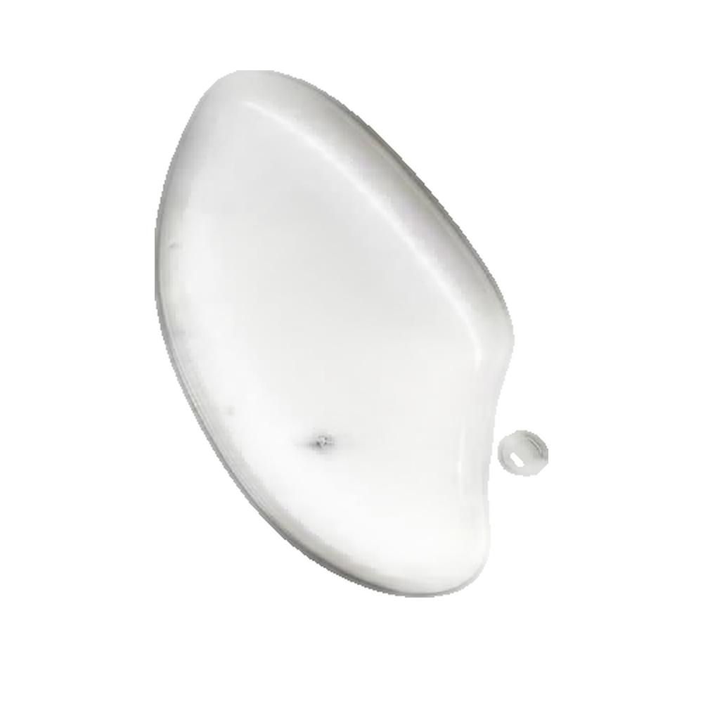 Liquido biancastro, a forma di goccia, con una piccola goccia accanto.