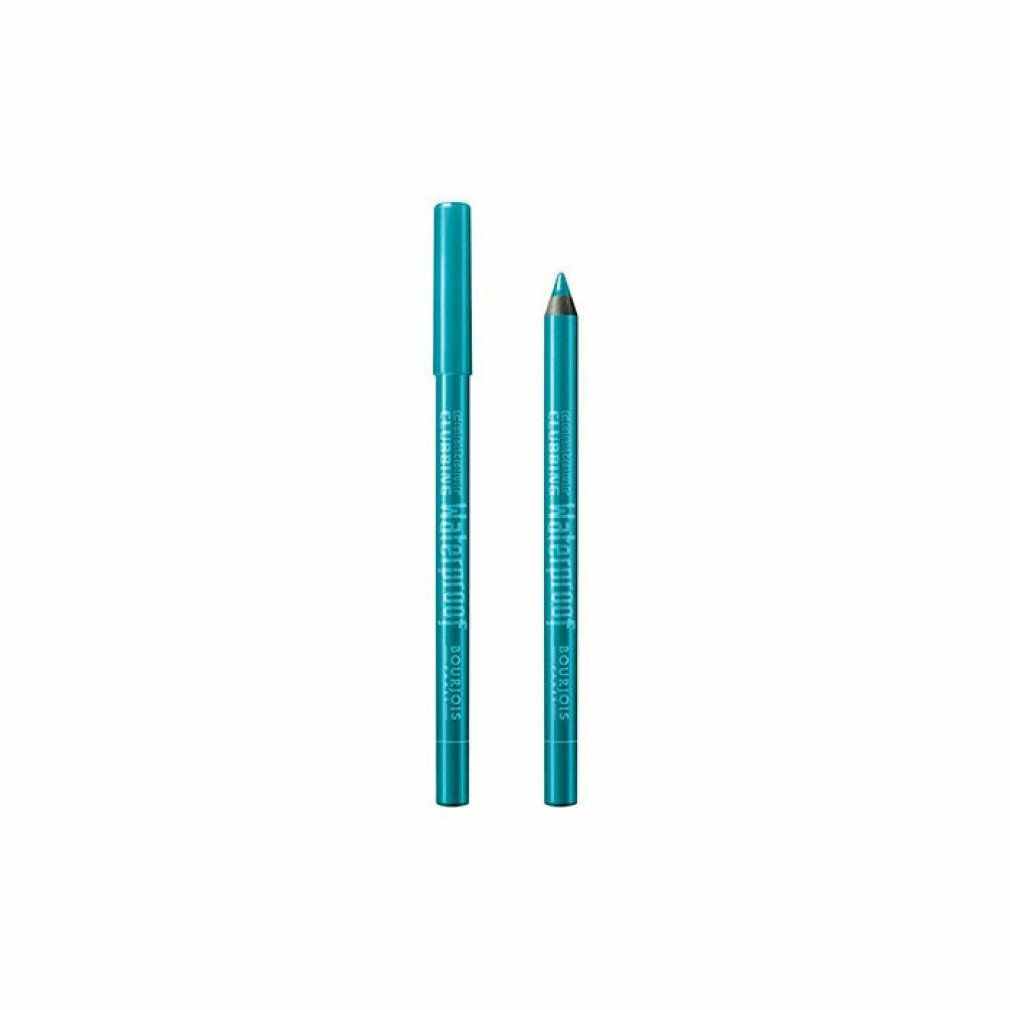 Due matite occhi Bourjois Contour Clubbing Waterproof. Blu e verde. Scritta sulle matite.
