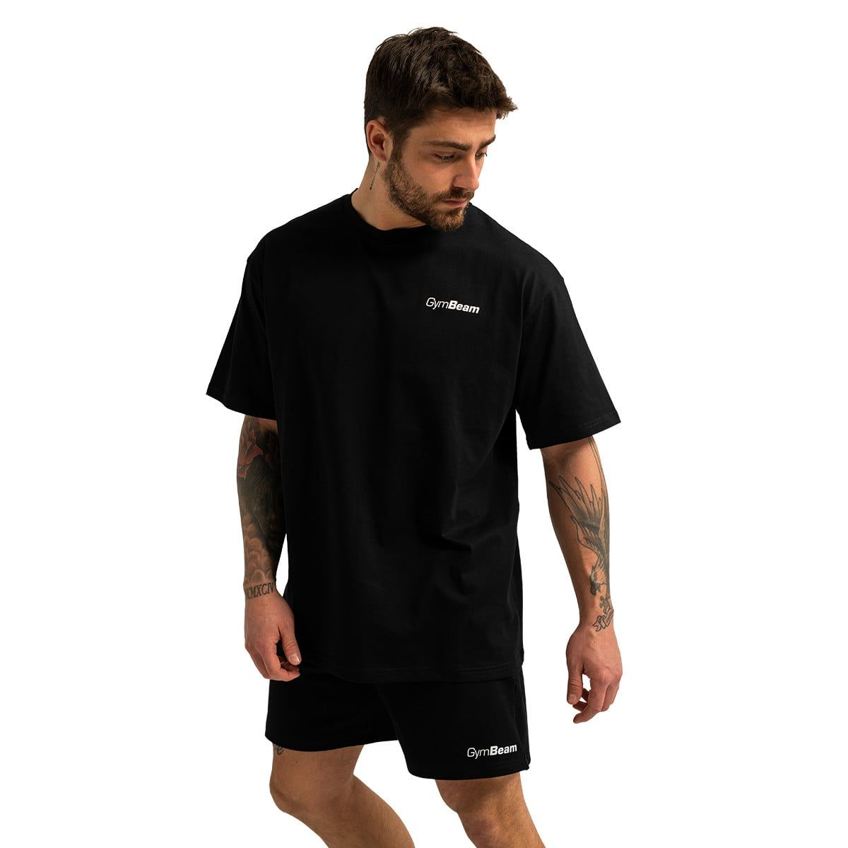 GymBeam T-shirt uomo oversize Limitless Black in cotone