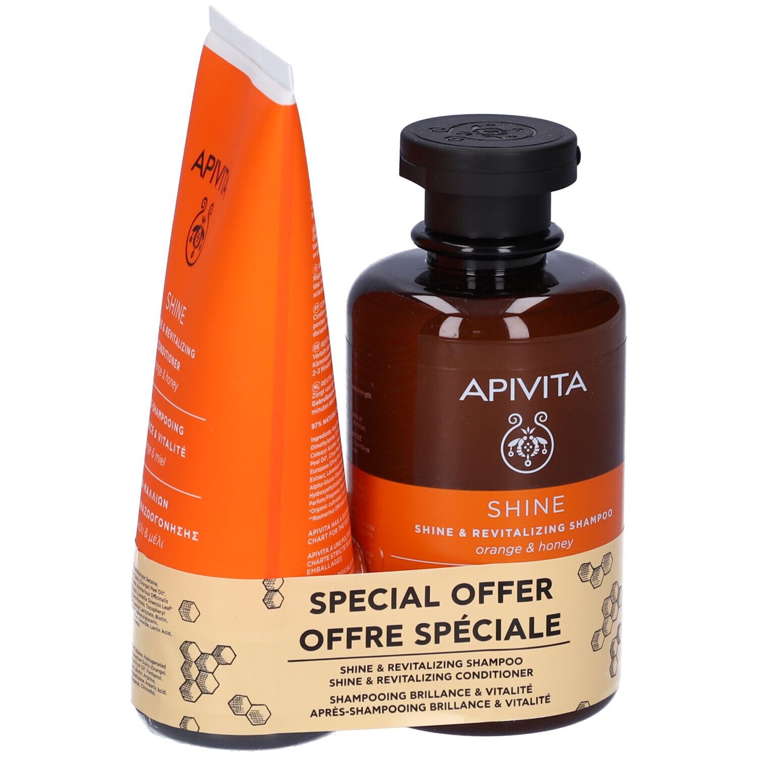 Apivita Shine Set Shampoo + Balsamo