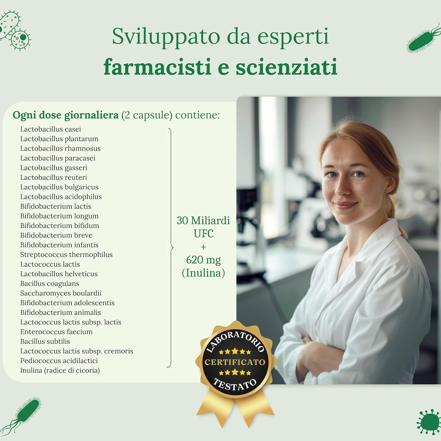 Probiotici Fermenti Lattici 25 Ceppi + Inulina - RAIBU