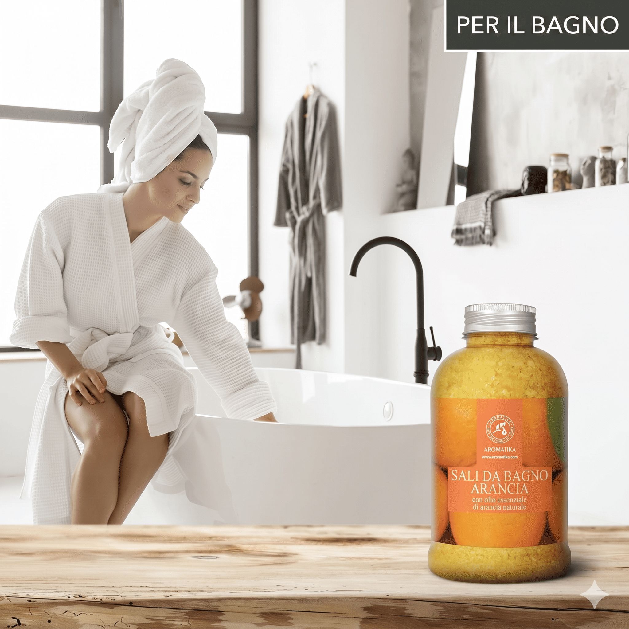 Sale da bagno AROMATIKA con olio essenziale naturale di arancia