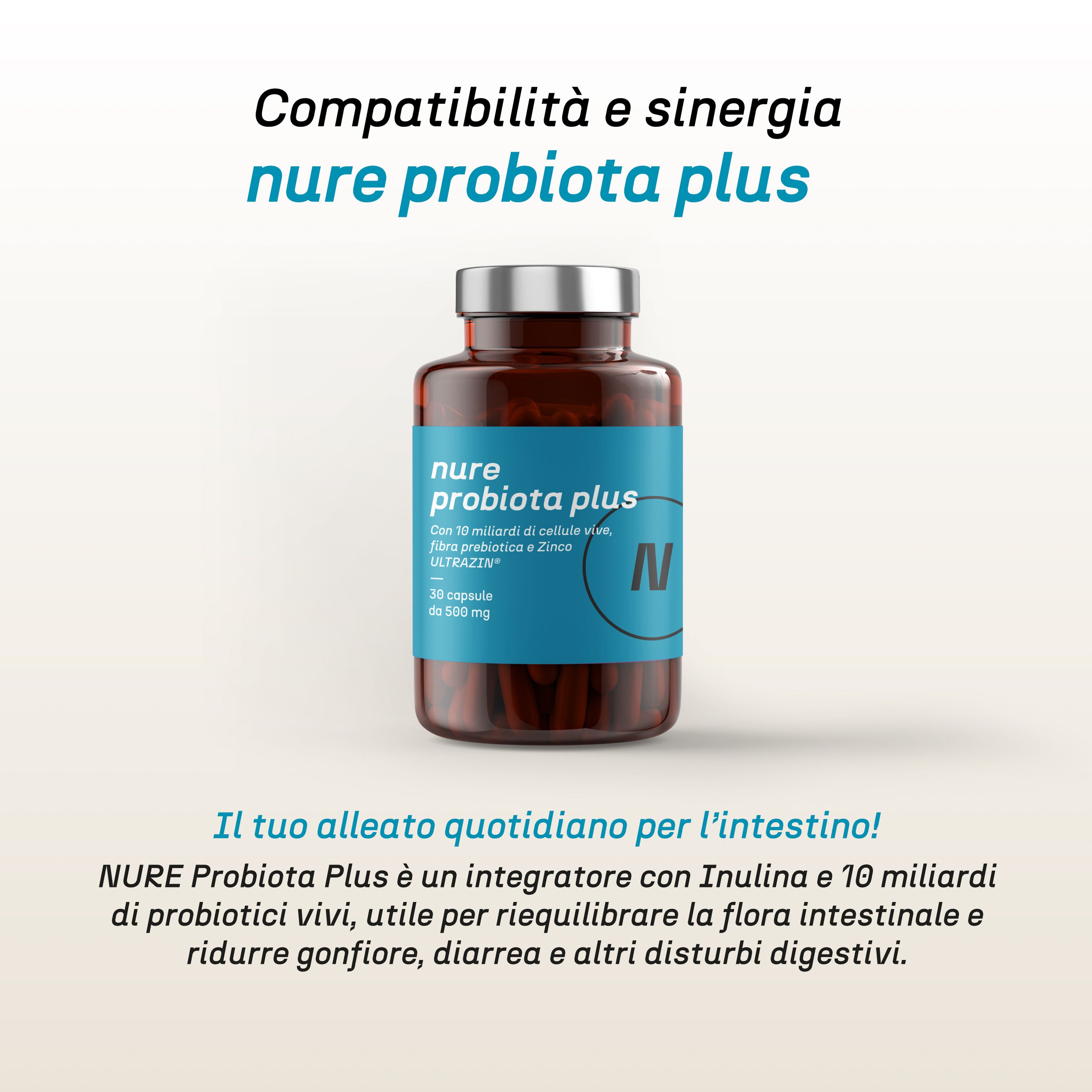 NURE Flora Soluzione Orale 10 Flaconi da 10 ml |Integratore per l'Equilibrio della Flora Intestinale