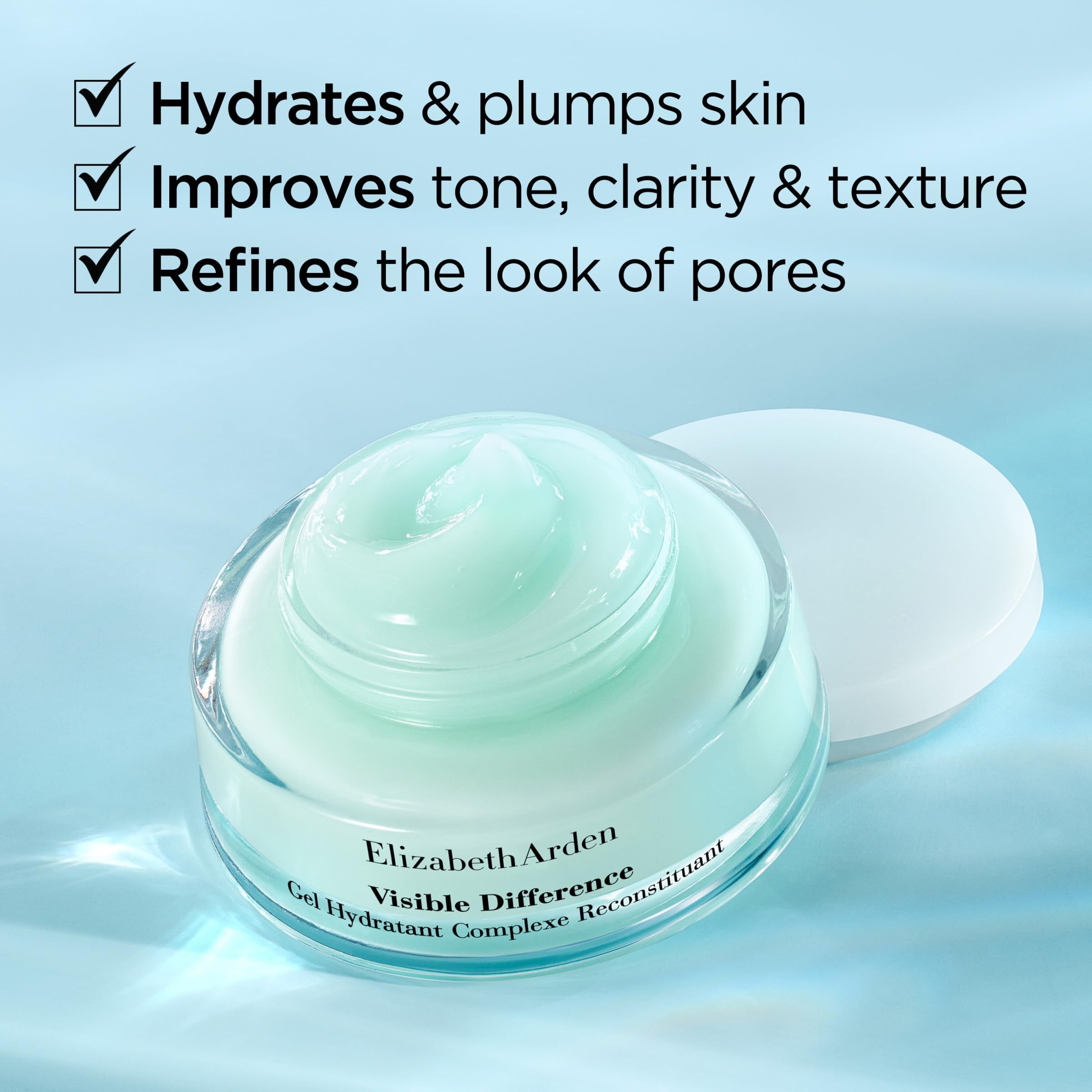 Gel Elizabeth Arden Visible Difference: Idrata, migliora tono, chiarezza, texture, affina i pori.