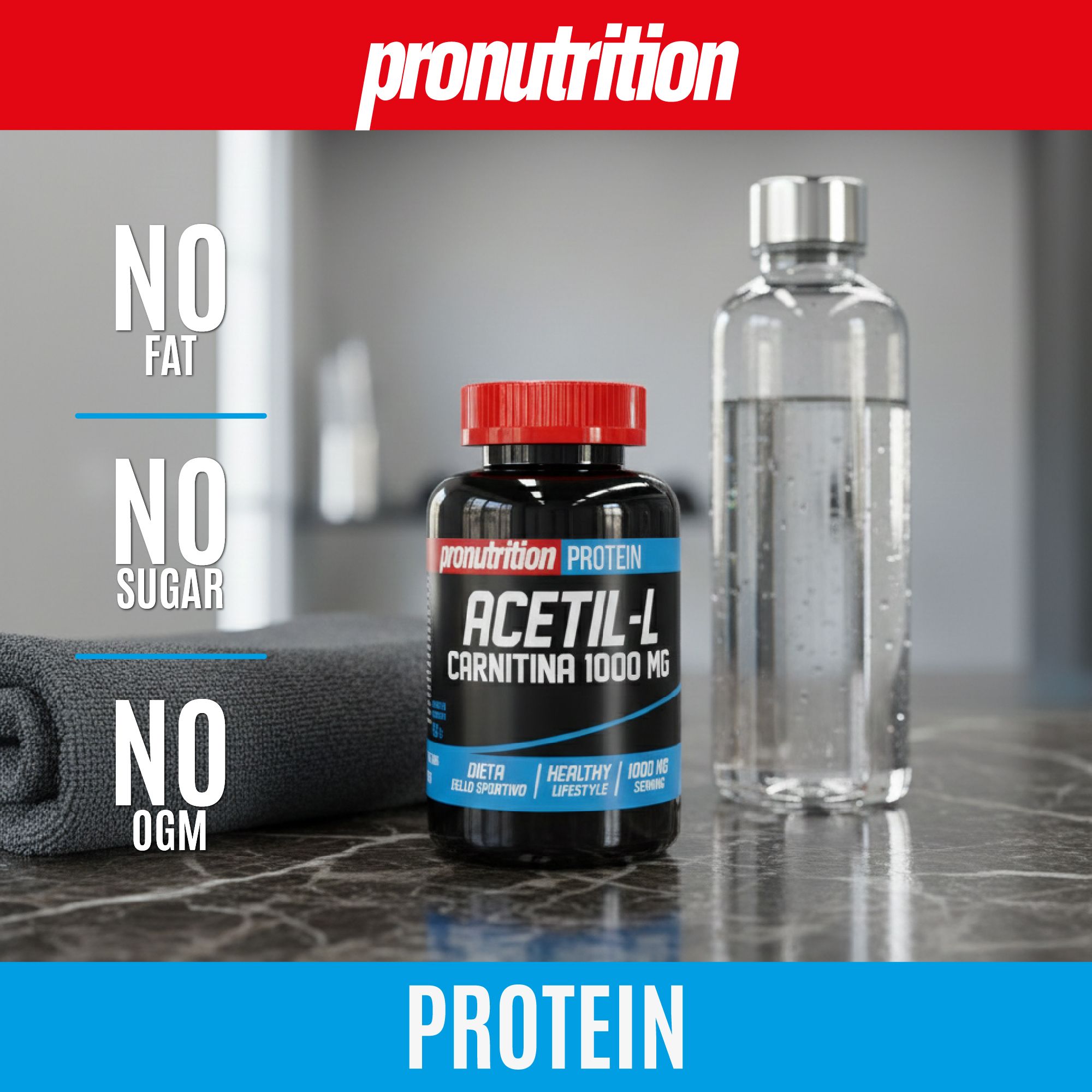Pronutrition Acetil L-Carnitina Integratore per Sportivi (1g, 60 Capsule)  60 pz