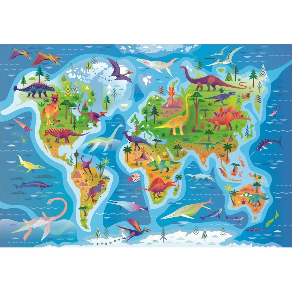 clementoni puzzle mappa dei dinosauri 180 pezzi