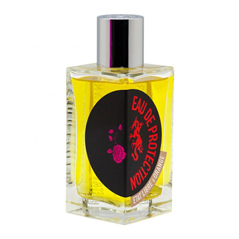 Flacone con etichetta nera, logo e testo rossi. Tappo argentato. Liquido giallo visibile.