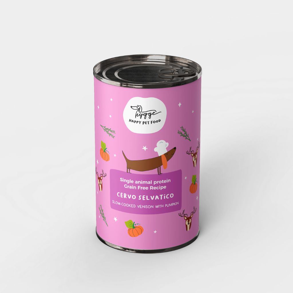 HYGGEDOG - Monoproteico Cervo Selvatico cotto lentamente con Zucca - 3 scatolette