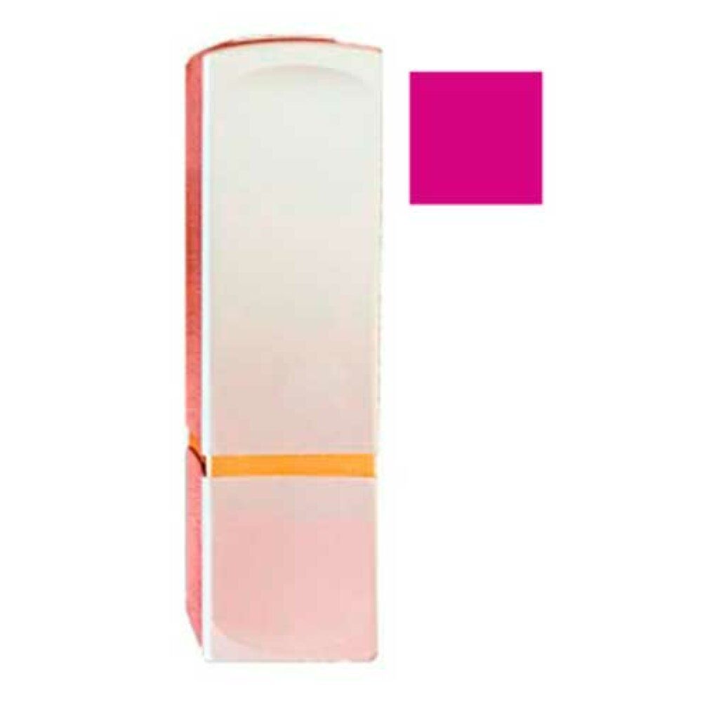 Rossetto aperto. Tonalità Perfectly Plum. Stelo dorato, astuccio rosa. Punta del rossetto con logo.