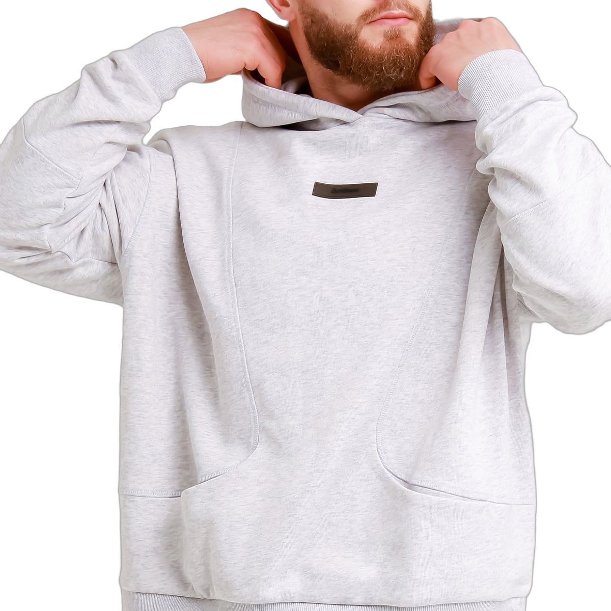 GymBeam Felpa uomo Unity regular con cappuccio grigio