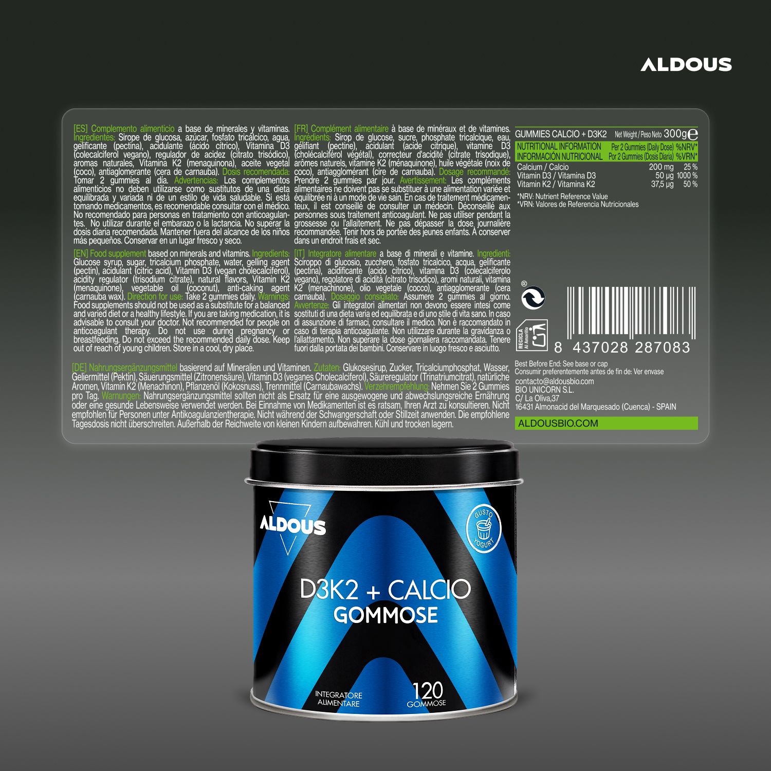 Aldous - Vitamina D3 e K2  - Muscoli, Ossa