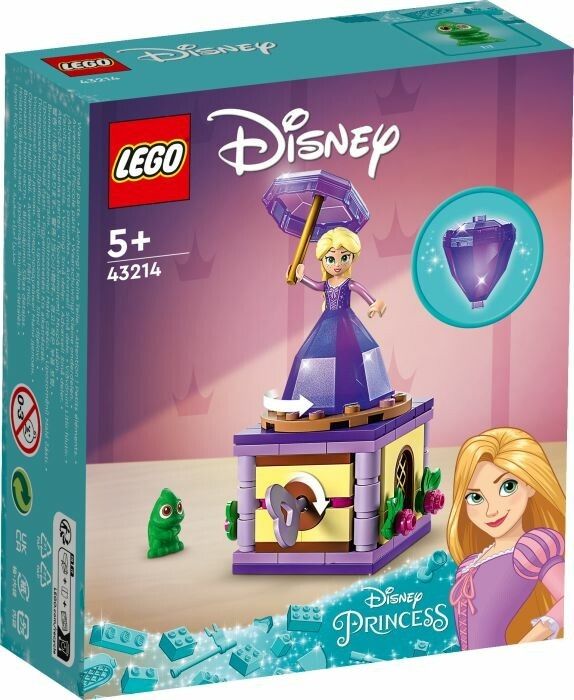 LEGO Disney Princess 43214 Rapunzel Rotante, Giocattolo da Costruire con Mini Bambolina in Abito di