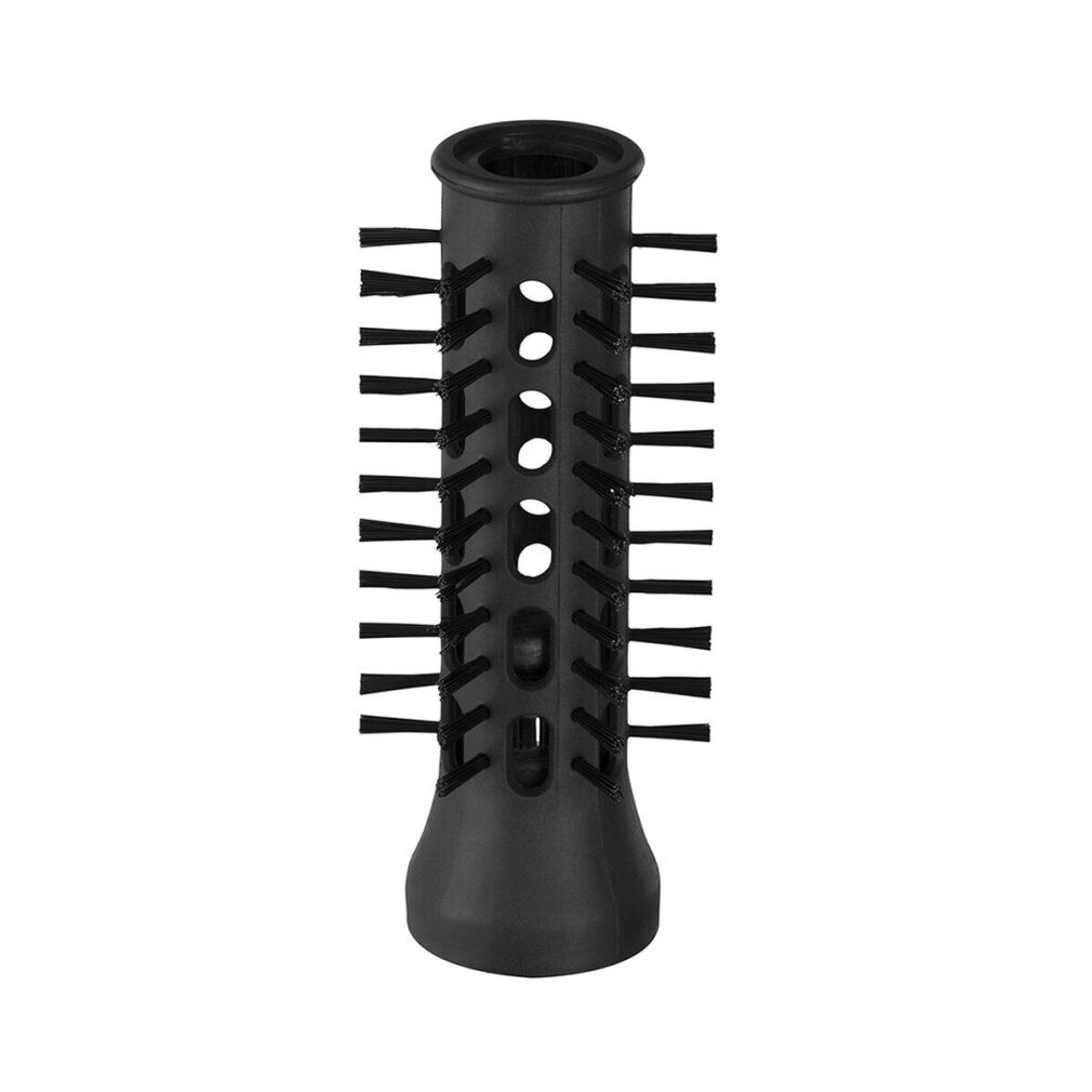 Accessorio spazzola nero per styling per capelli. Forma cilindrica.