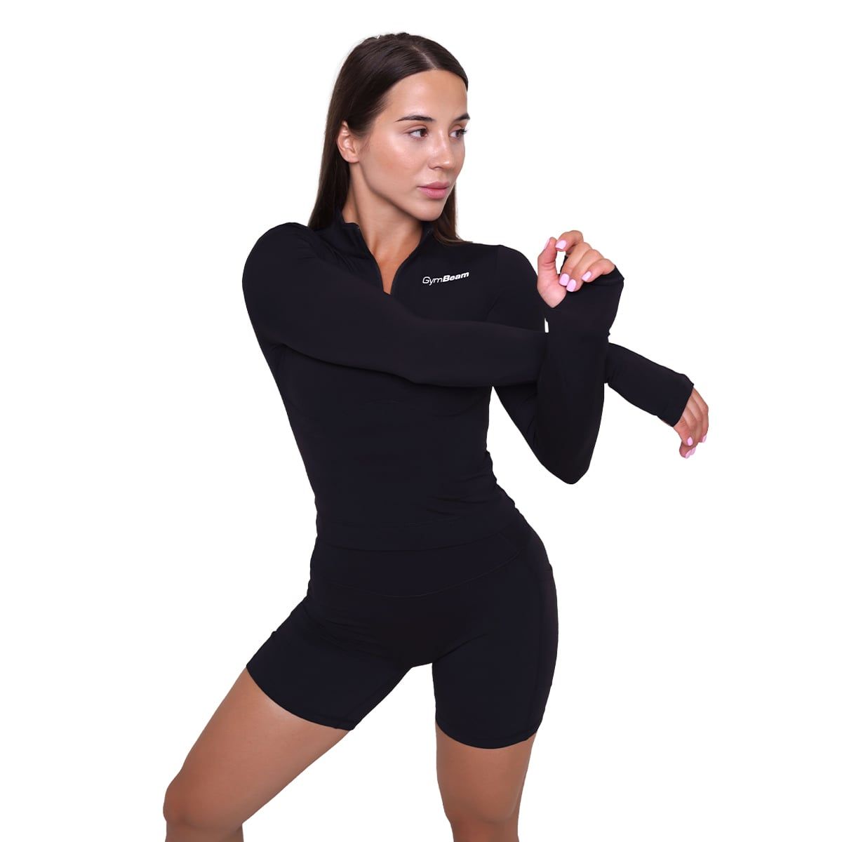 GymBeam Top donna Ignite cropped slim nero