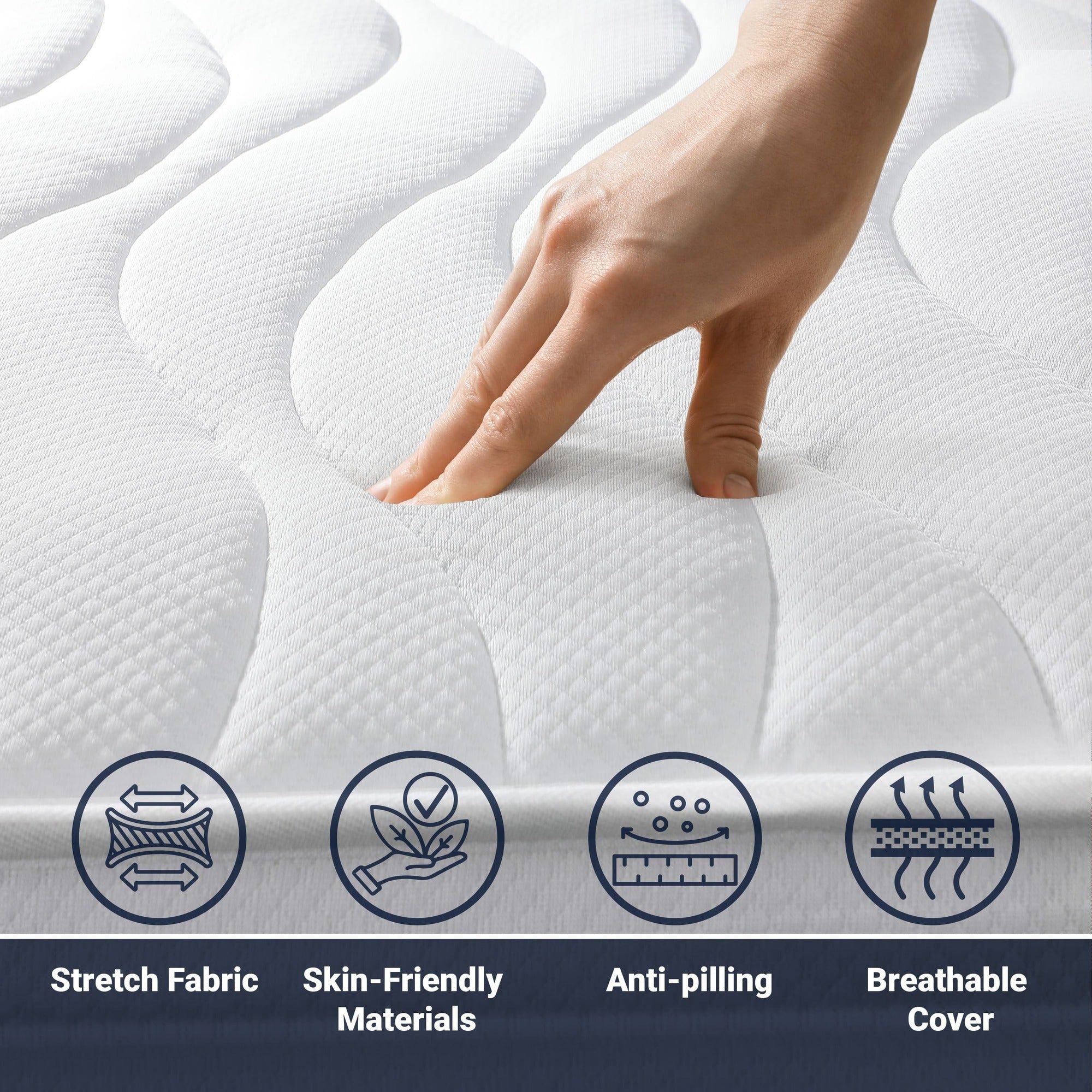 The White Stone Materasso a Una Piazza e Mezza 120x190 cm in Memory Antibatterico | Altezza 20 cm