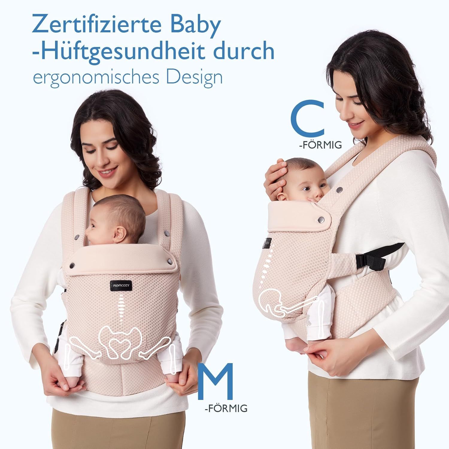 Momcozy Marsupio per Bambini Leggero e Traspirante Rosa