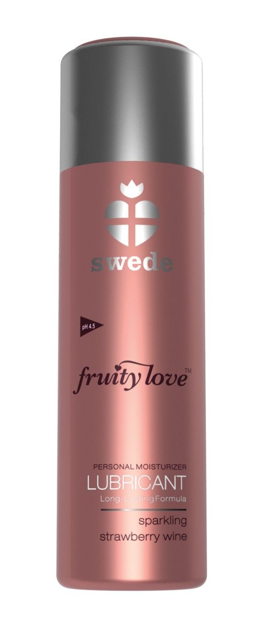 Lubrificante Swede Fruity Love, gusto vino fragola, flacone da 50 ml.