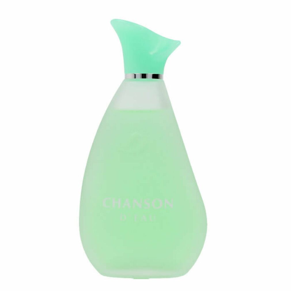 Flacone verde a goccia con tappo verde. Scritta "CHANSON D'EAU".