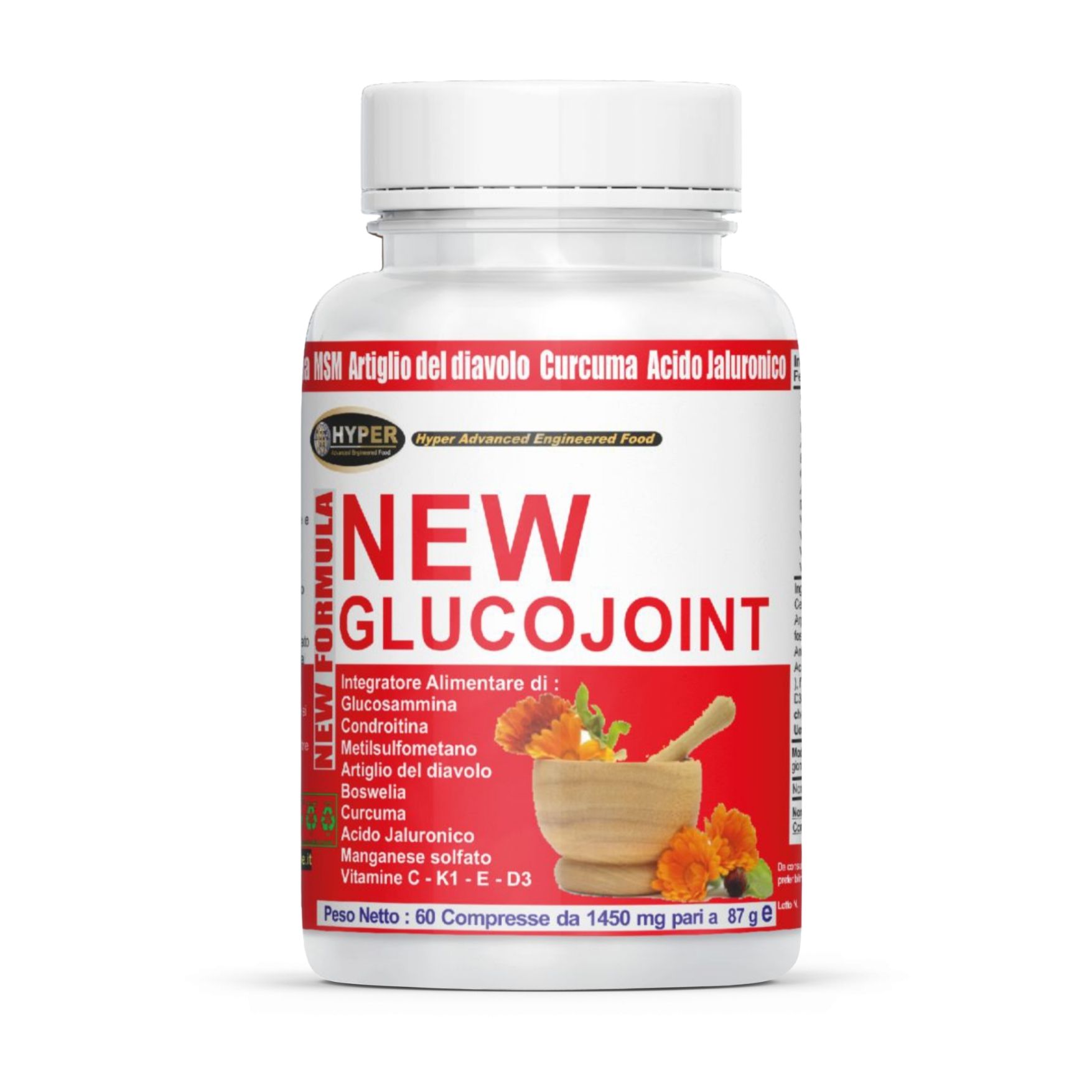 HYPER New Glucojoint 60CPR Articolazioni Glucosammina Condroitina MSM Artiglio del Diavolo Curcuma