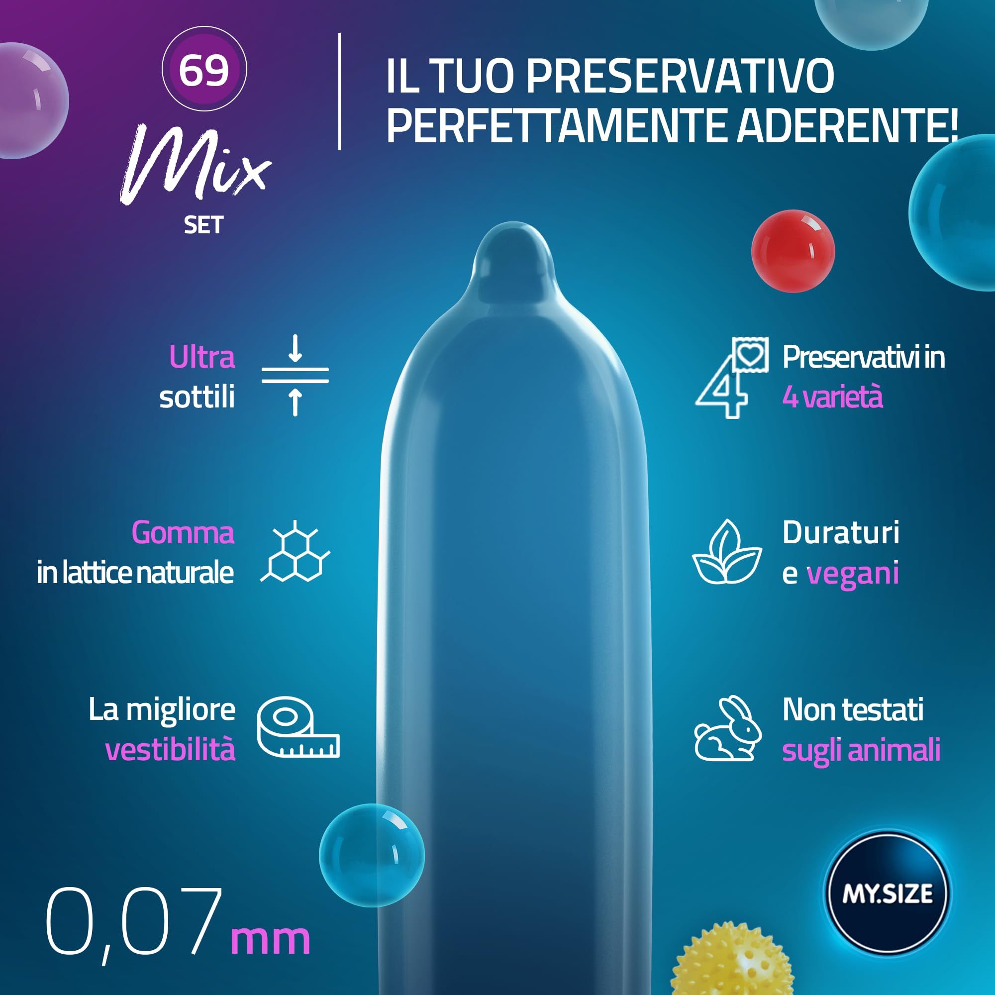 MY.SIZE Mix Set Preservativi Taglia 7 69mm