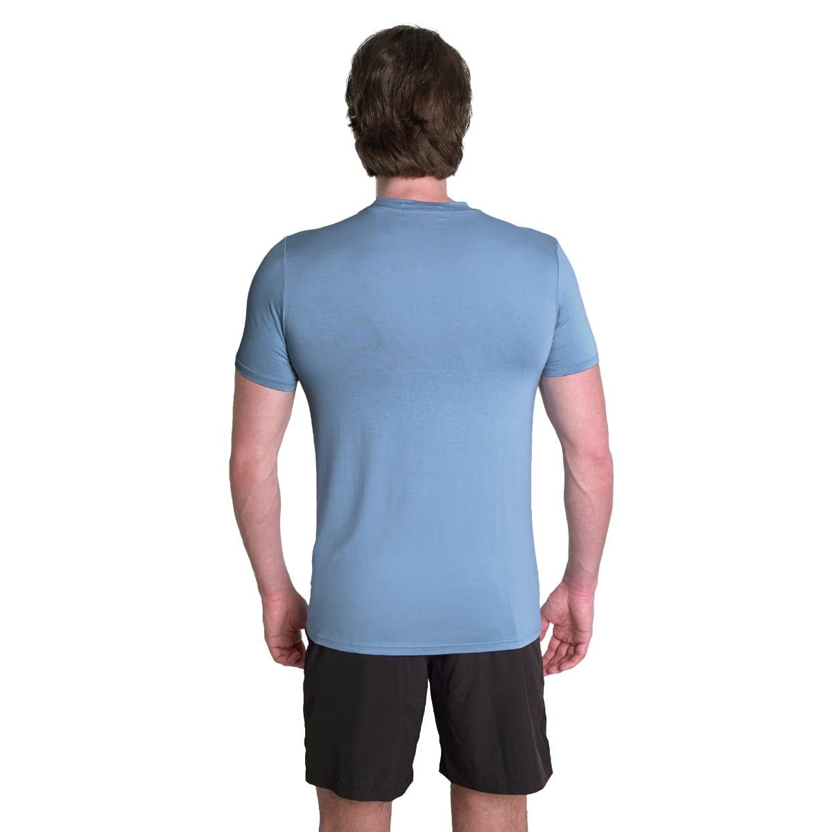 GymBeam T-shirt uomo Essence regular fit a manica corta in viscosa ed elastan blu