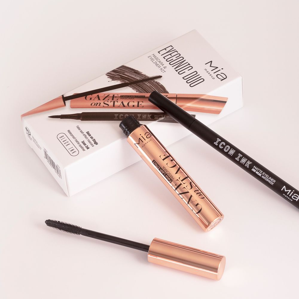 Mia Makeup Eyeconic Duo Mascara volumizzante Nero e Eyeliner nero