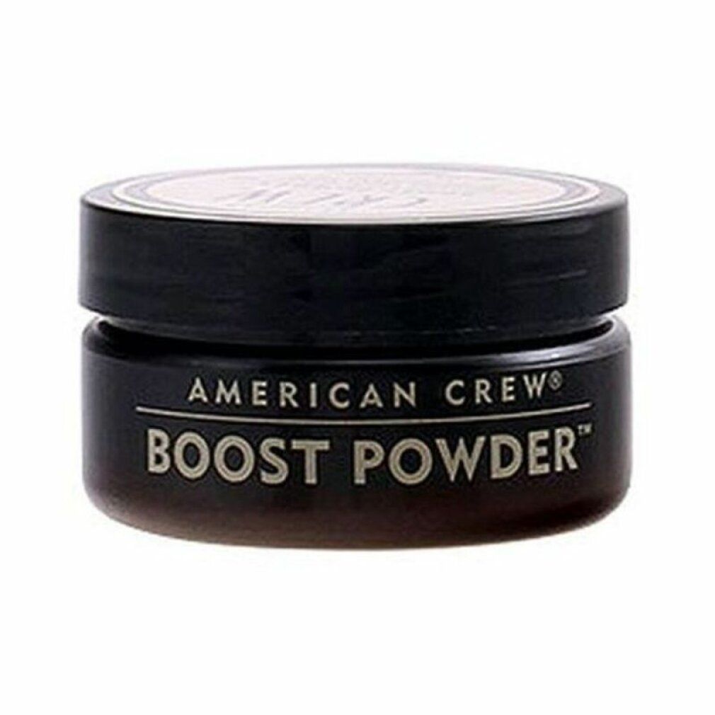 American Crew Boost Powder in barattolo scuro con scritte bianche.