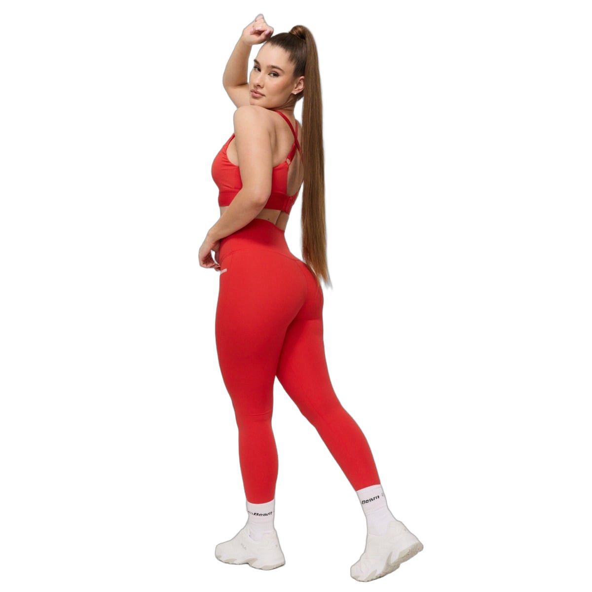 GymBeam Leggings donna a vita alta in nylon ed elastan Limitless Hot Red