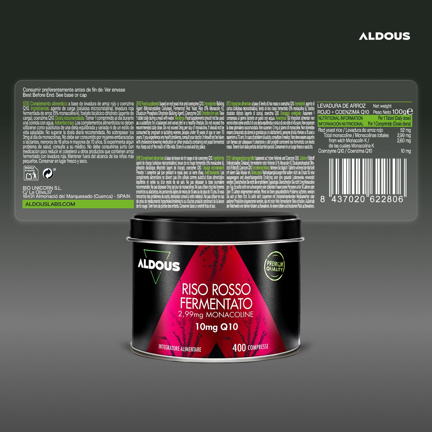 Aldous - Riso Rosso Fermentato - Supporto Cardiovascolare