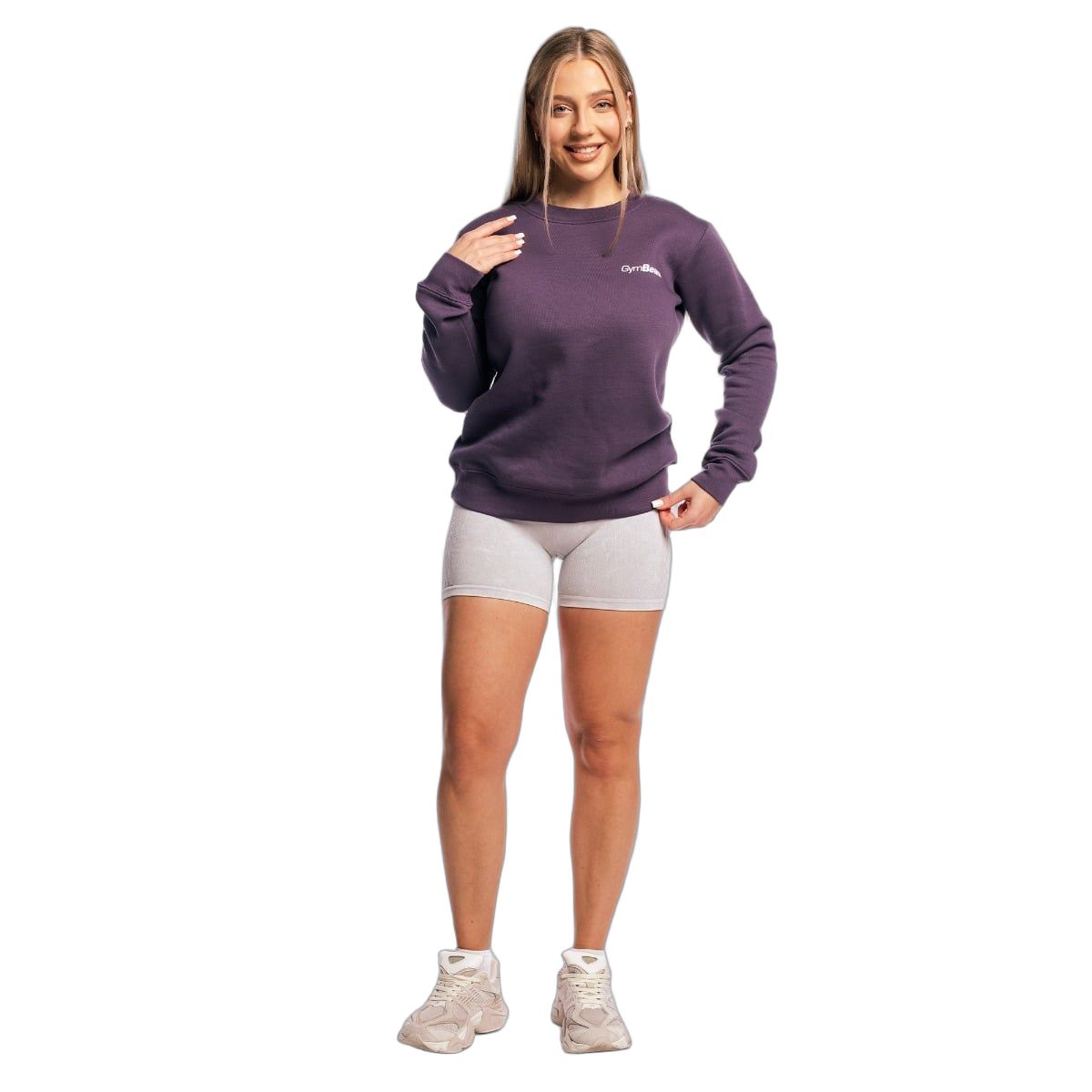 GymBeam Felpa donna Basic con scollo rotondo vestibilità regular Obsidian