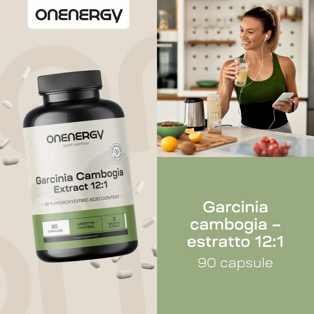 Flacone di estratto di Garcinia Cambogia OnEnergy 12:1, 90 capsule, aiuto naturale.