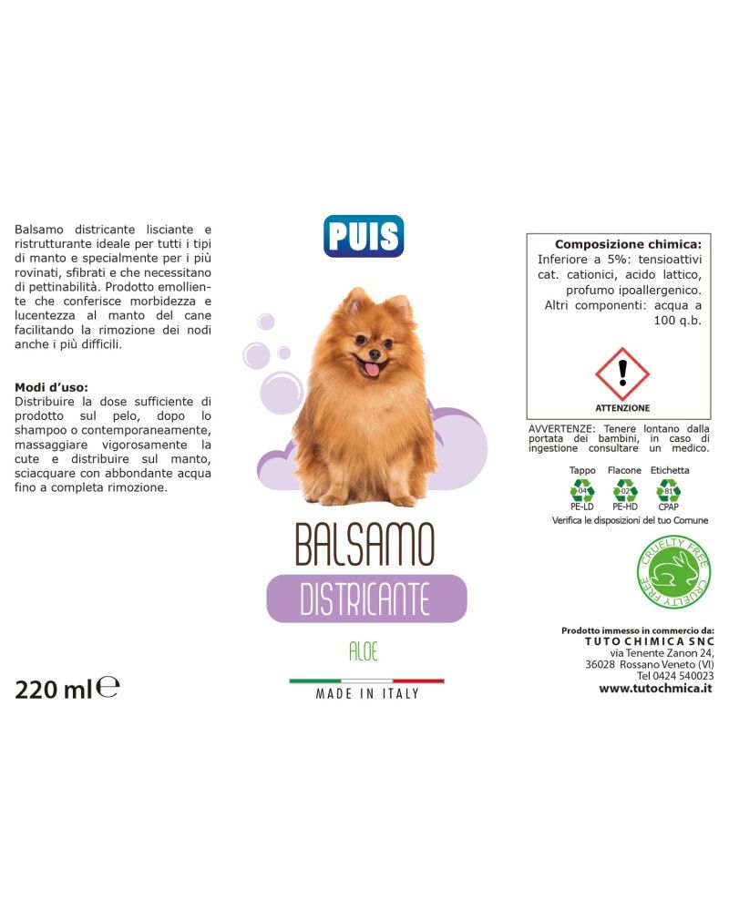 Puis Balsamo cani districante profumato Aloe