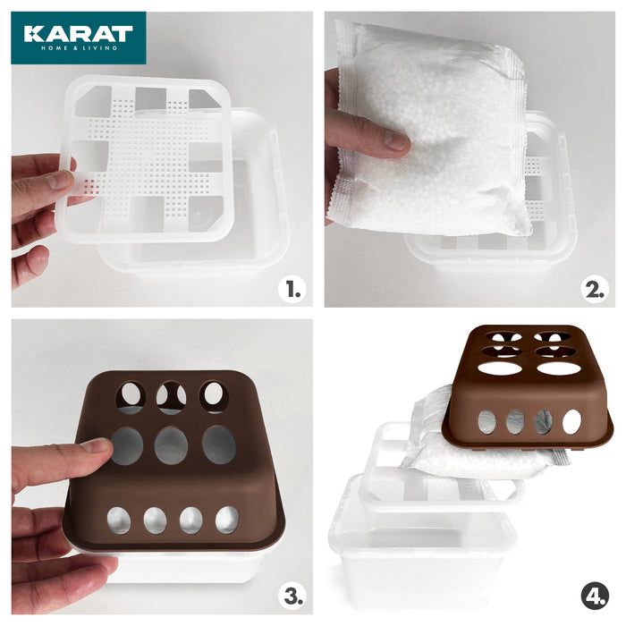 KARAT deumidificatore d’aria Hava con ricariche - deumidificatore ambienti Marrone
