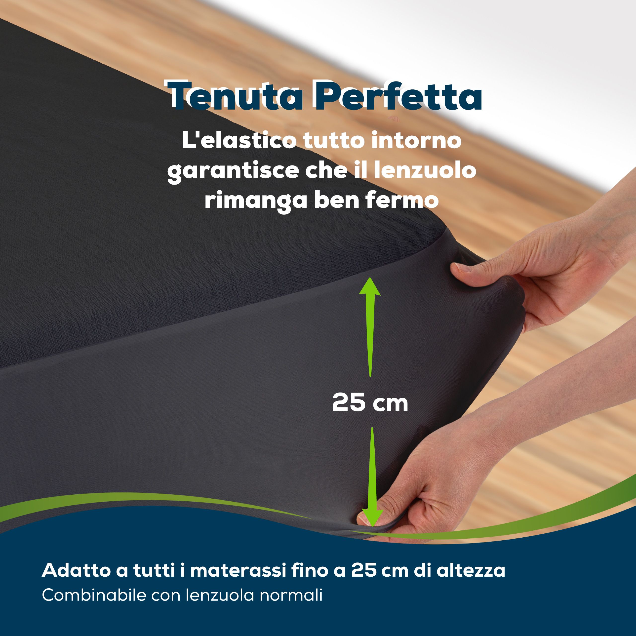 Sensalou lenzuolo con angoli 100 x 200 cm - nero antracite