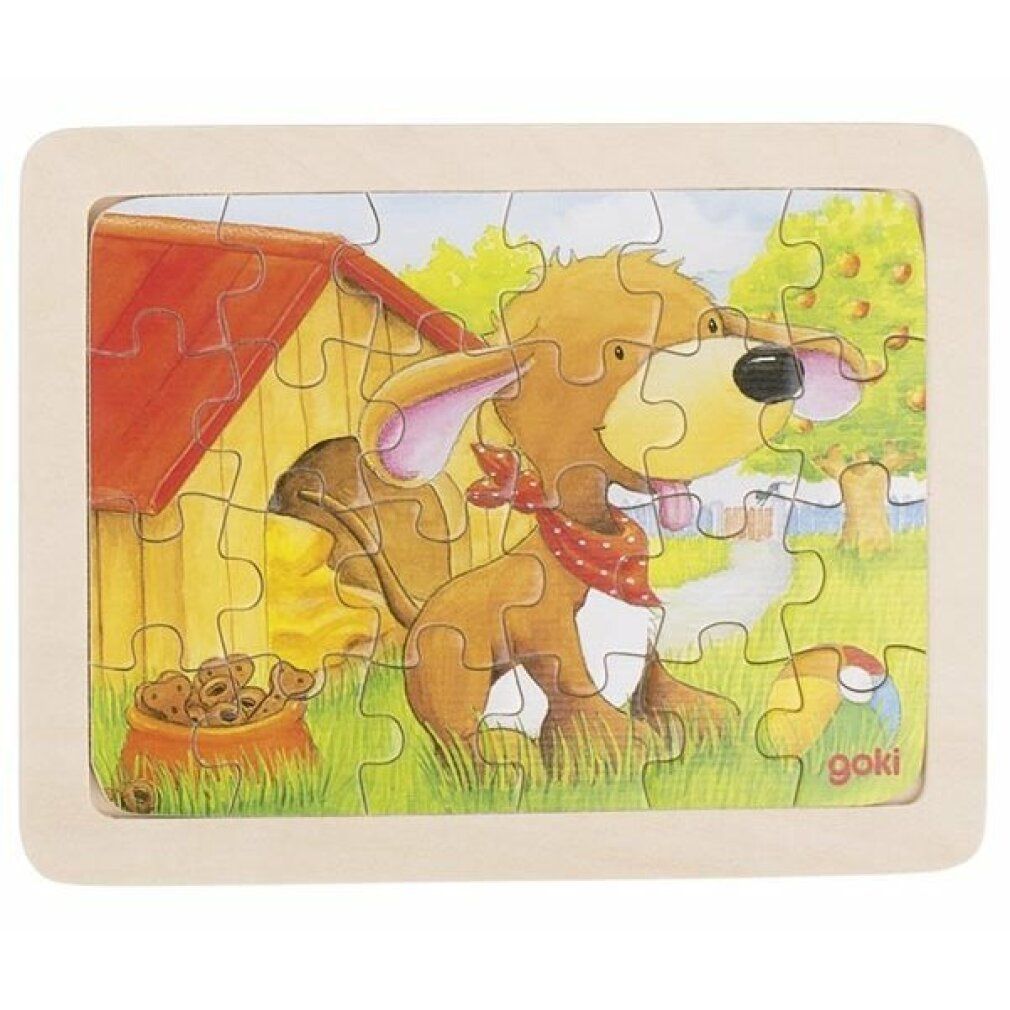 Puzzle di animali in legno Goki, 6 pezzi