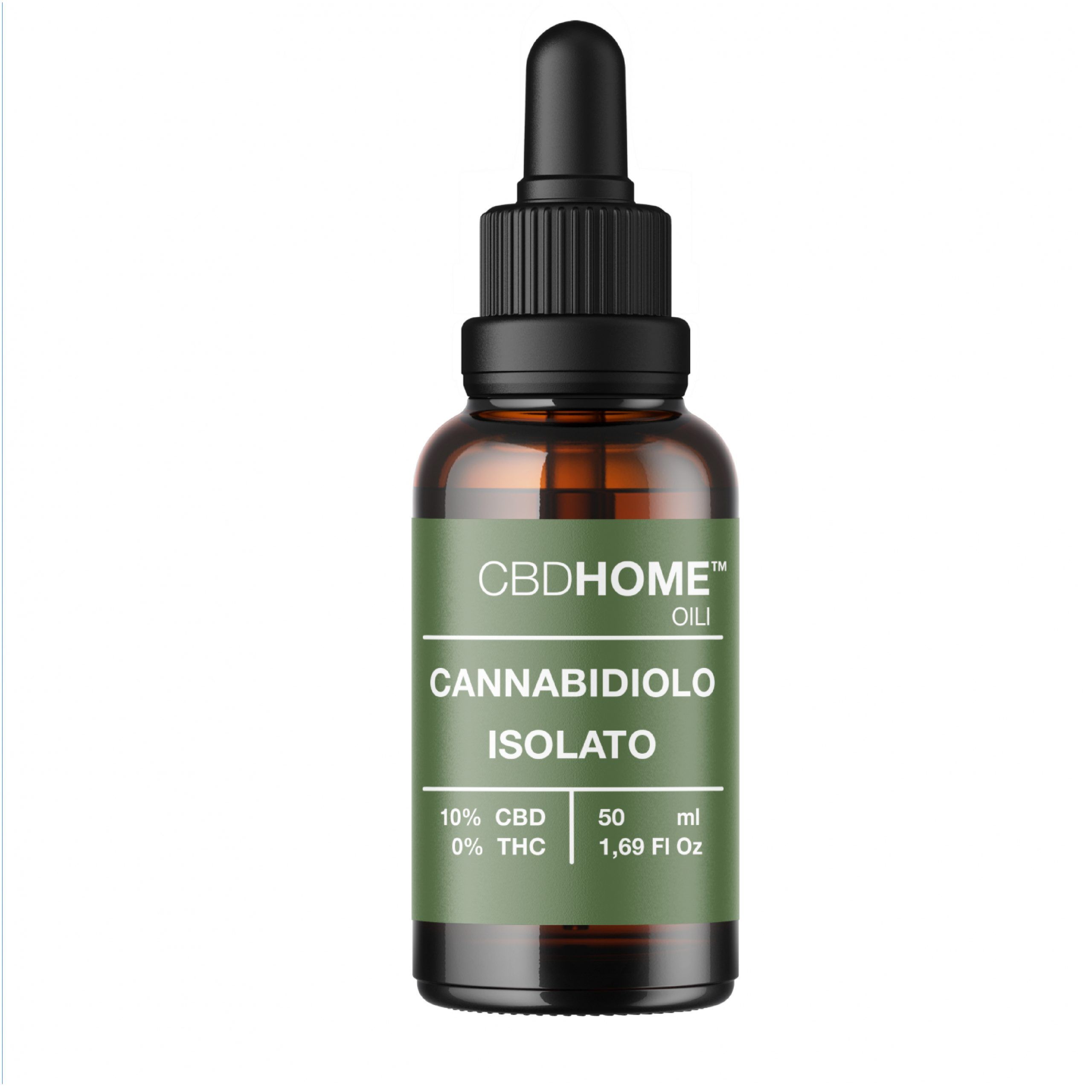 Flacone di olio isolato di CBD con contagocce. 40% CBD, 10ml.