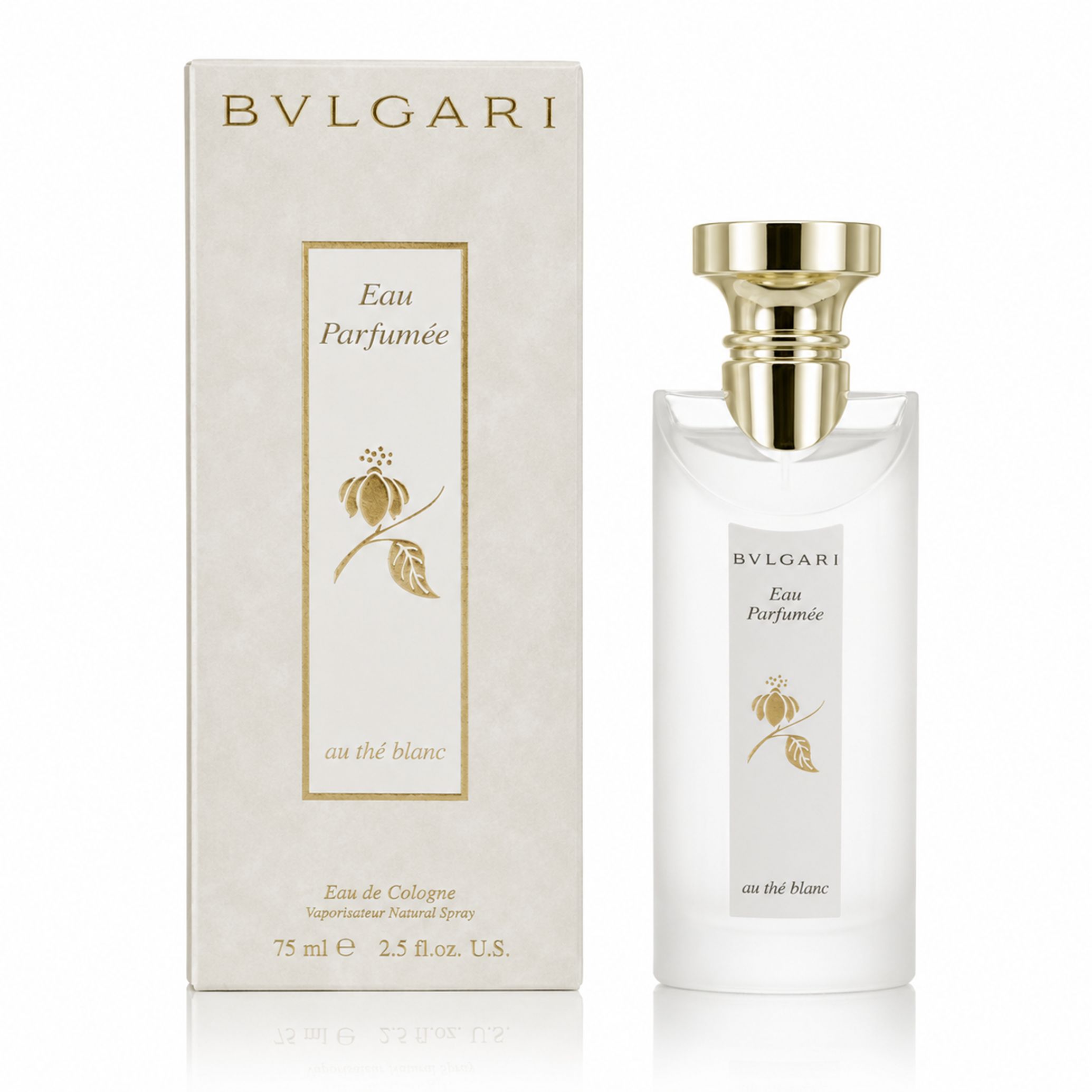 Bvlgari Eau Parfumée au thé blanc Eau de Cologne flacone e scatola.