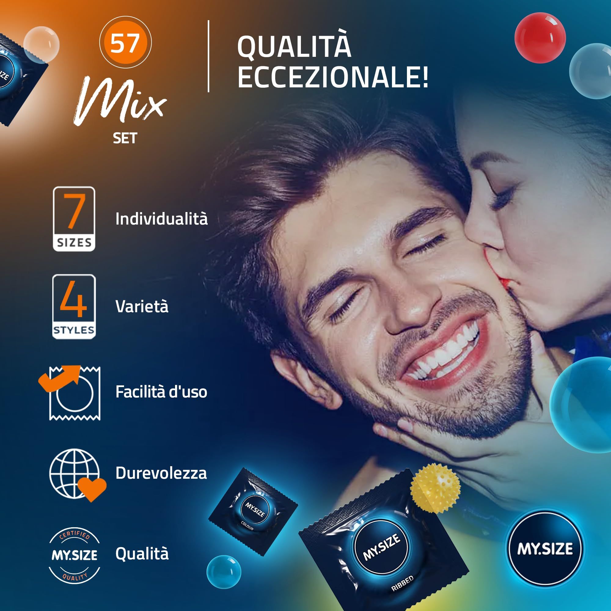 MY.SIZE Mix Set Preservativi Taglia 4 57mm