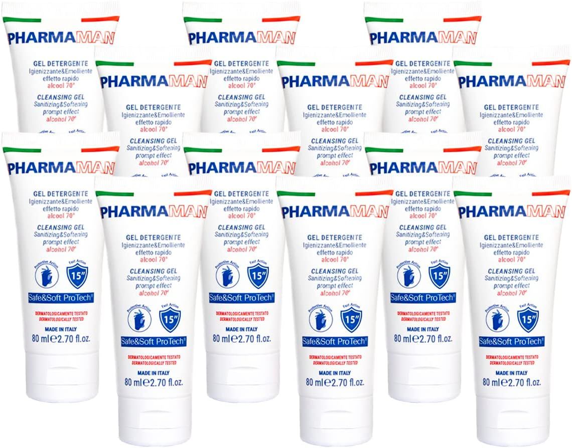 PHARMAMANI - Gel Igienizzante Mani - 70% Alcool dermatologicamente testato - emolliente